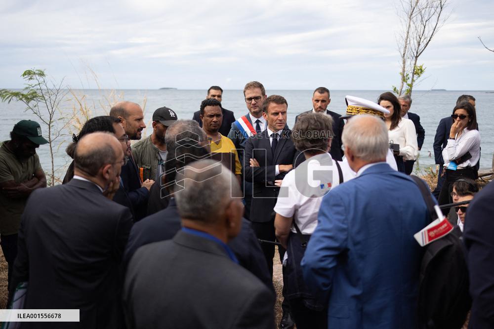 President Macron Meets With People About Climate Change Effects - New Caledonia