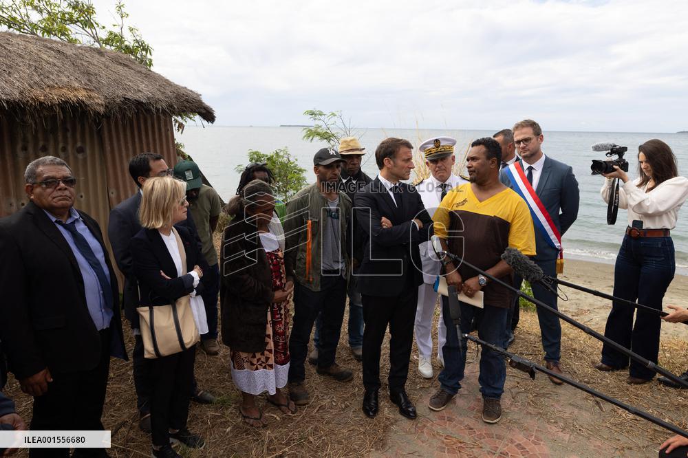 President Macron Meets With People About Climate Change Effects - New Caledonia