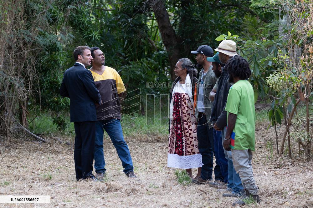 President Macron Meets With People About Climate Change Effects - New Caledonia