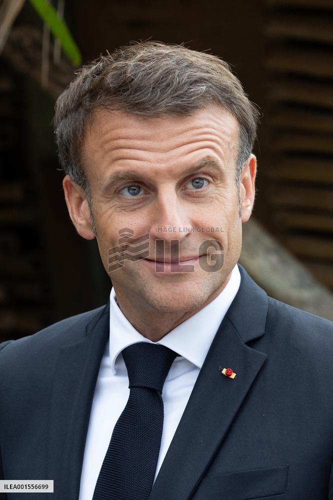 President Macron Meets With People About Climate Change Effects - New Caledonia