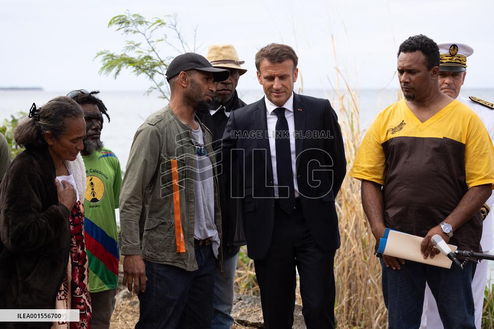 President Macron Meets With People About Climate Change Effects - New Caledonia
