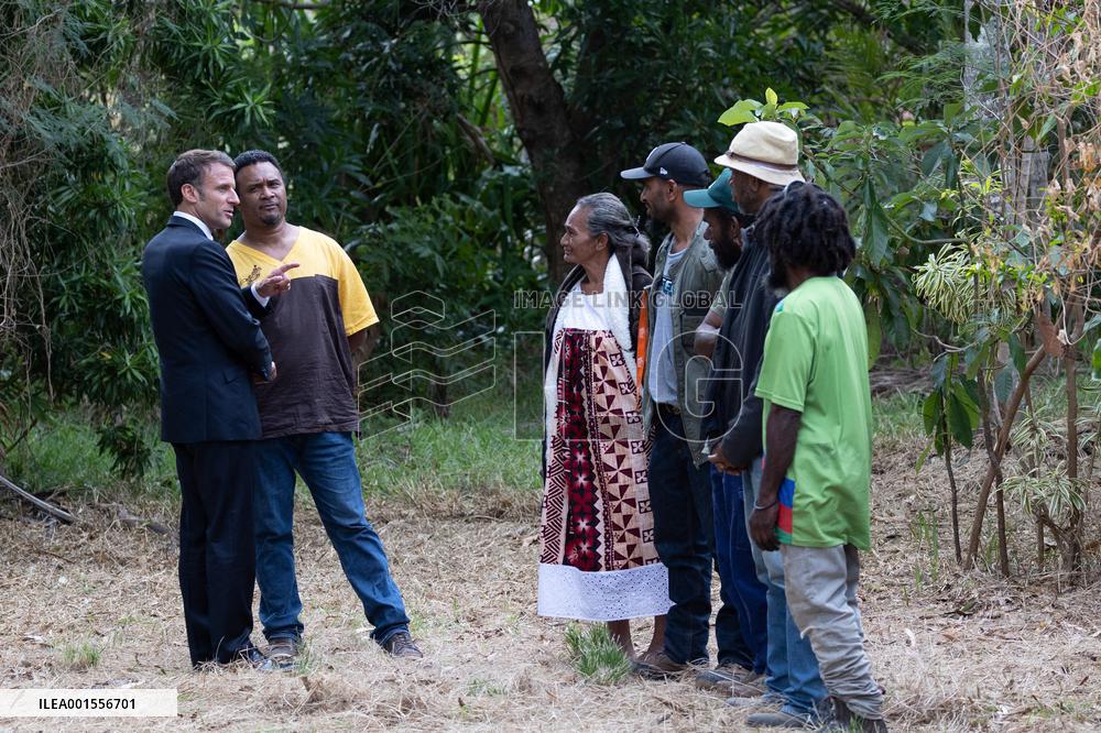 President Macron Meets With People About Climate Change Effects - New Caledonia