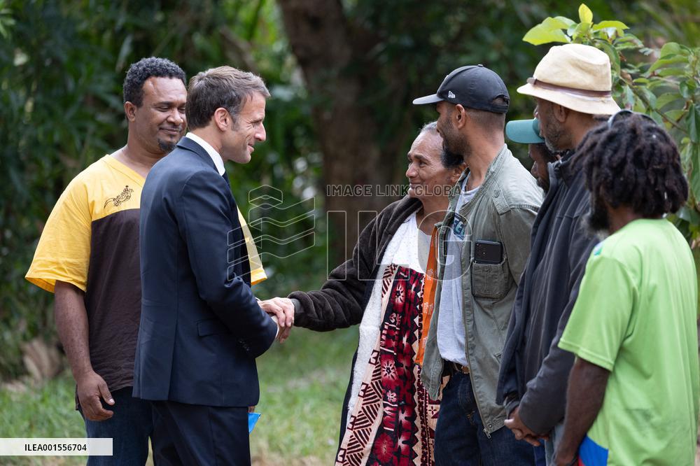 President Macron Meets With People About Climate Change Effects - New Caledonia