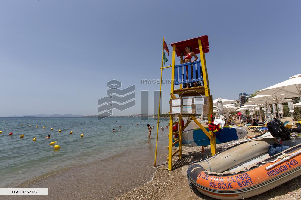 GREECE-ATHENS-BEACH-LIFEGUARD