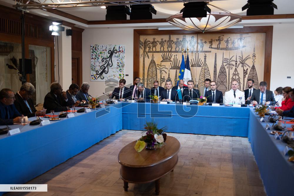 President Macron Meets Political Forces - Noumea