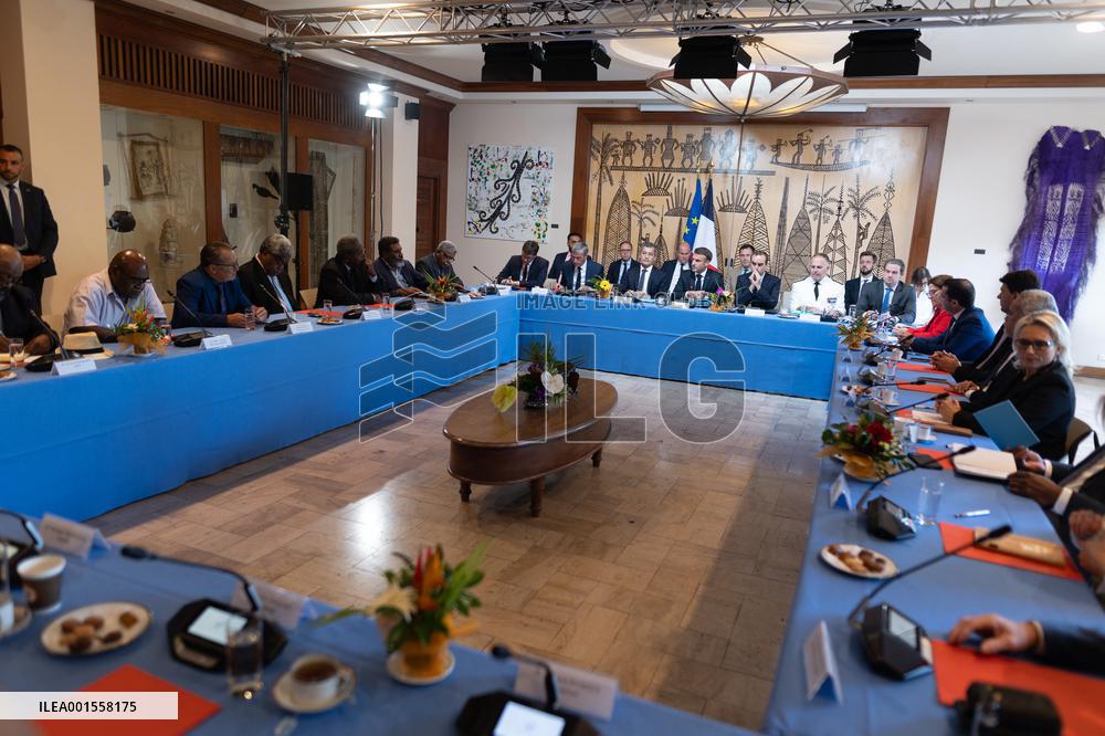 President Macron Meets Political Forces - Noumea