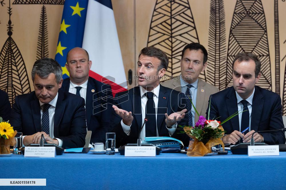 President Macron Meets Political Forces - Noumea