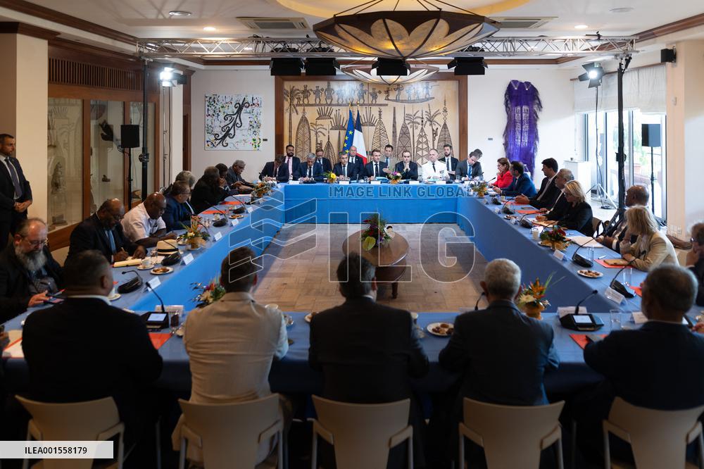 President Macron Meets Political Forces - Noumea