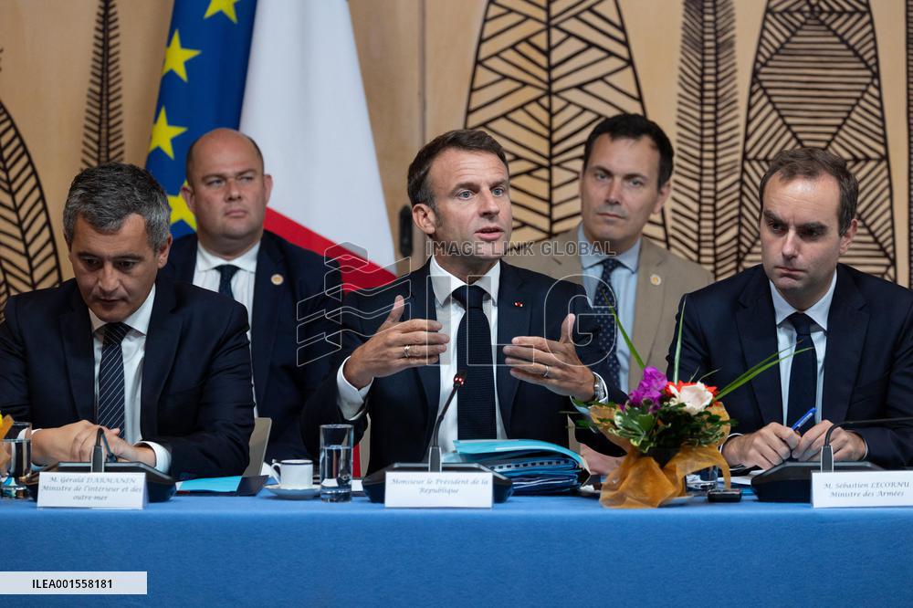 President Macron Meets Political Forces - Noumea