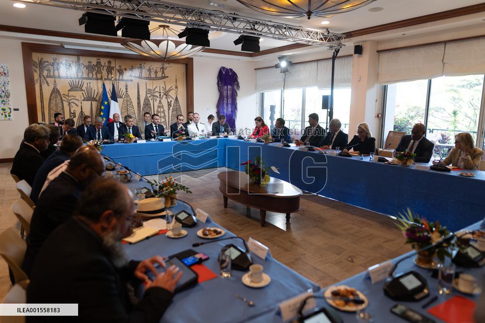 President Macron Meets Political Forces - Noumea