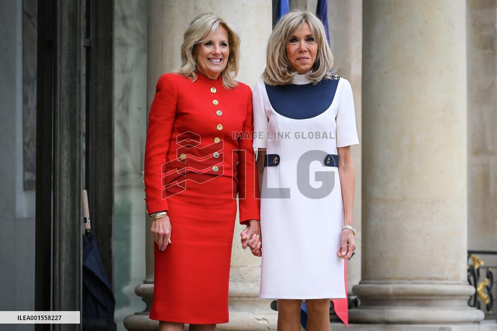 Brigitte Macron Receives Jill Biden - Paris