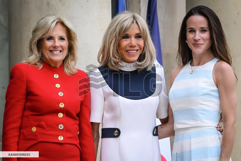 Brigitte Macron Receives Jill Biden - Paris