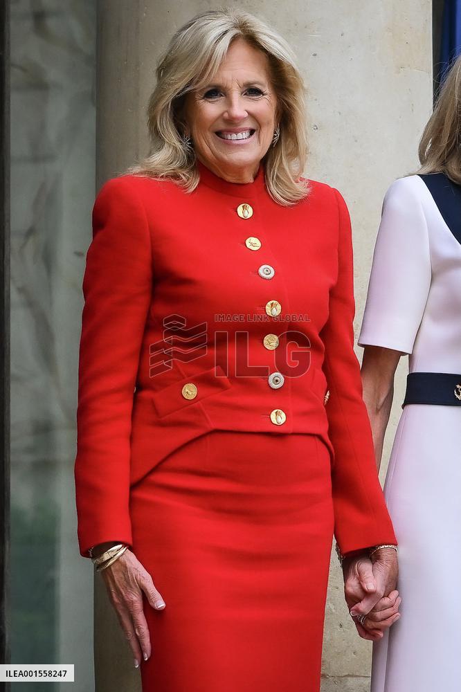 Brigitte Macron Receives Jill Biden - Paris