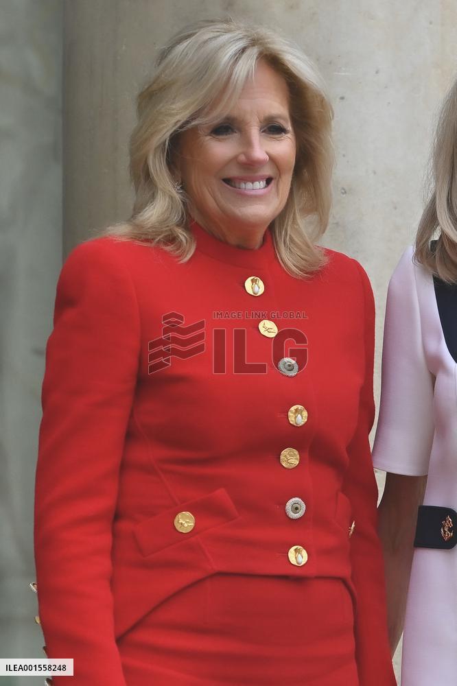 Brigitte Macron Receives Jill Biden - Paris