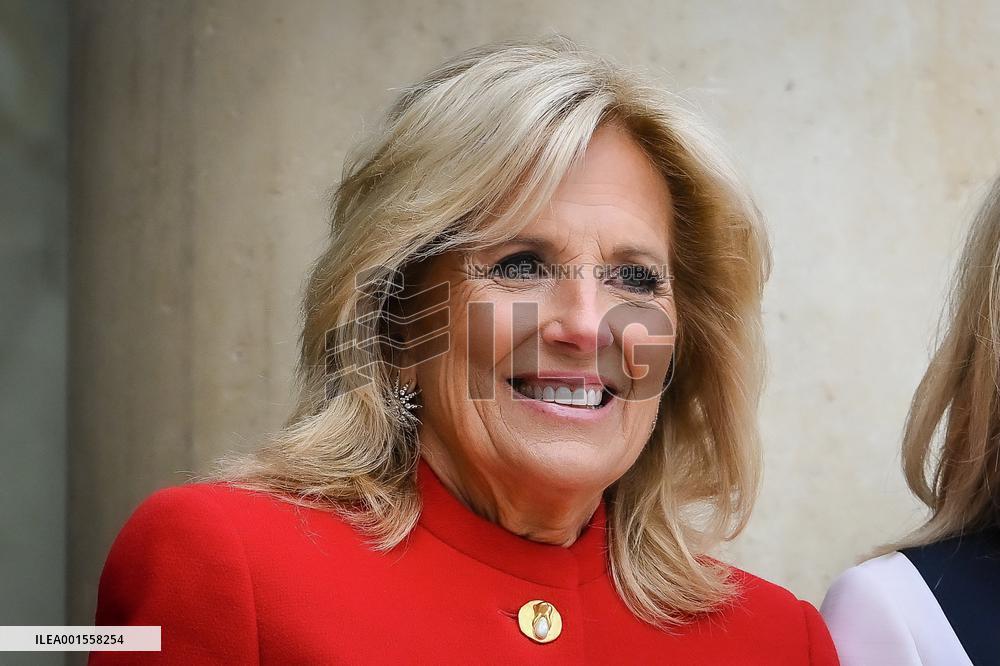 Brigitte Macron Receives Jill Biden - Paris