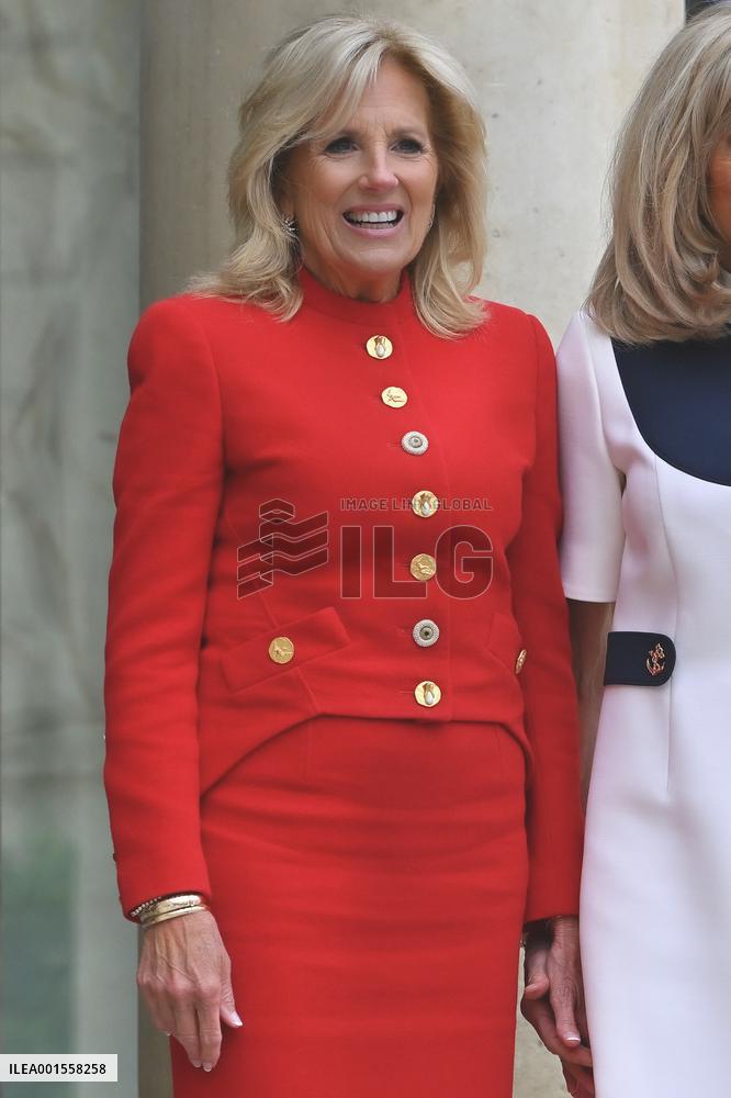 Brigitte Macron Receives Jill Biden - Paris