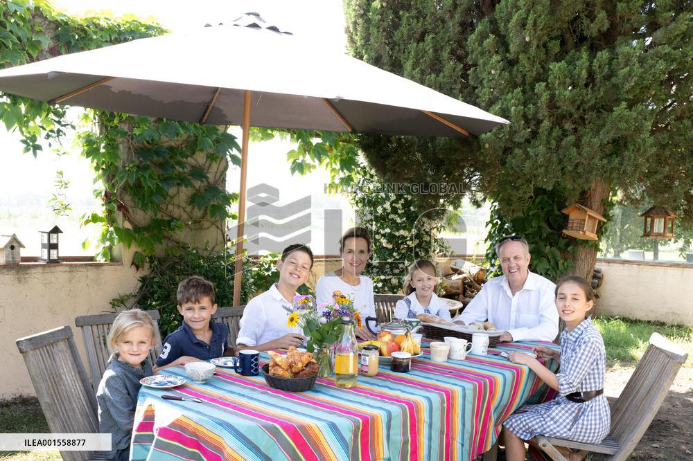 Exclusive - Prince Jean d’Orleans And Family Photo Session - France