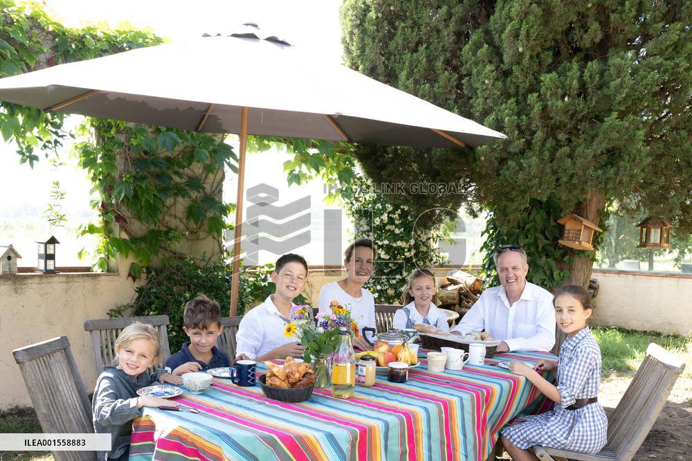 Exclusive - Prince Jean d’Orleans And Family Photo Session - France