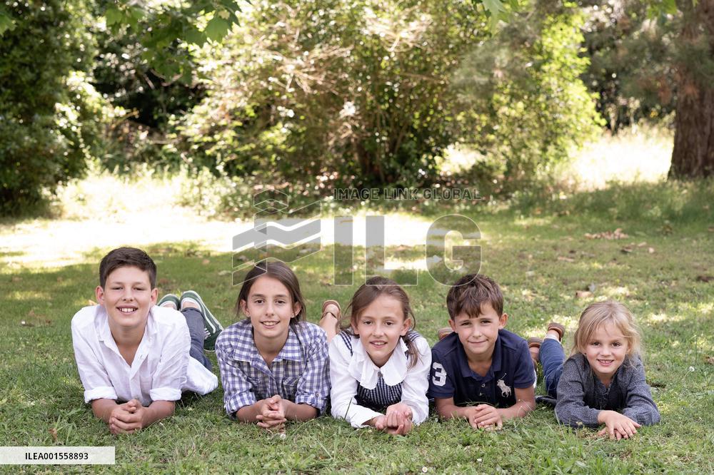Exclusive - Prince Jean d’Orleans And Family Photo Session - France