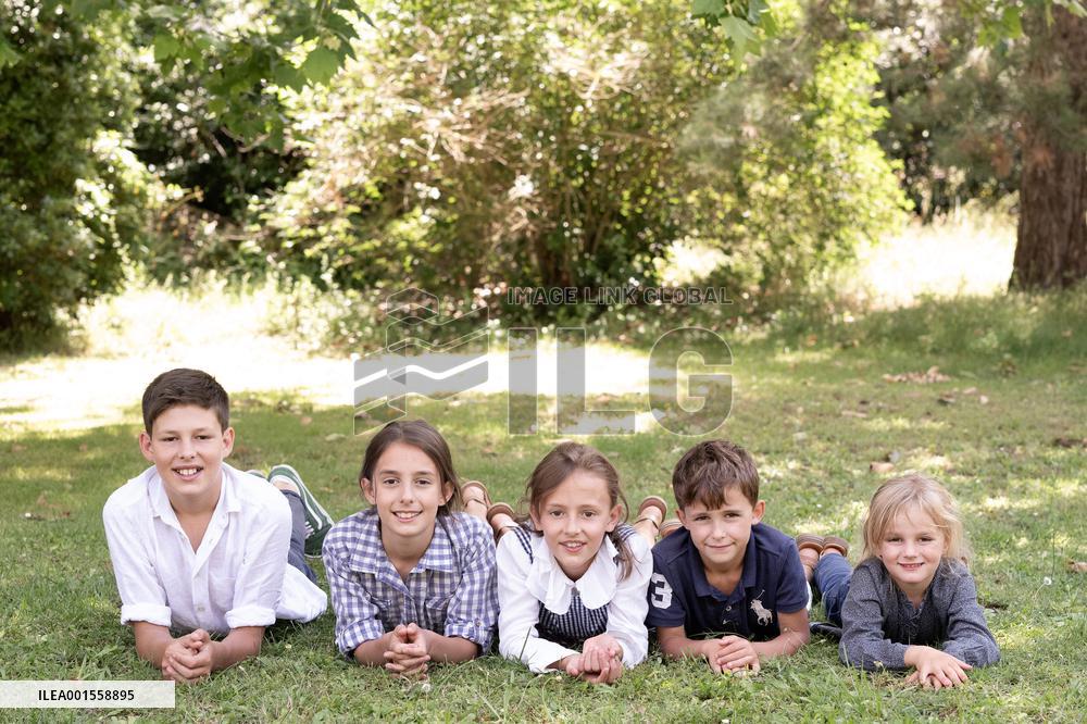 Exclusive - Prince Jean d’Orleans And Family Photo Session - France