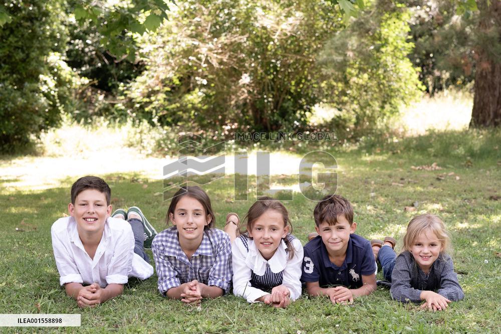 Exclusive - Prince Jean d’Orleans And Family Photo Session - France