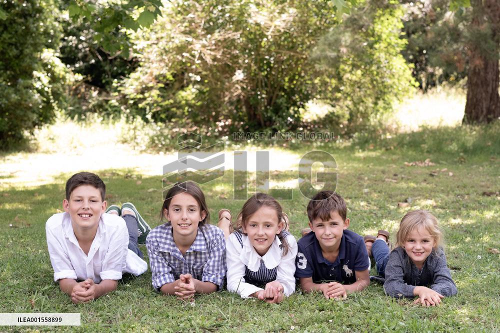 Exclusive - Prince Jean d’Orleans And Family Photo Session - France