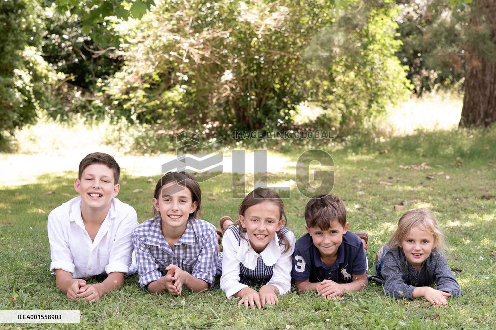 Exclusive - Prince Jean d’Orleans And Family Photo Session - France