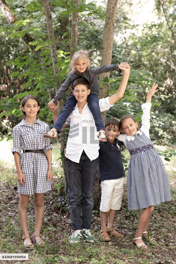 Exclusive - Prince Jean d’Orleans And Family Photo Session - France