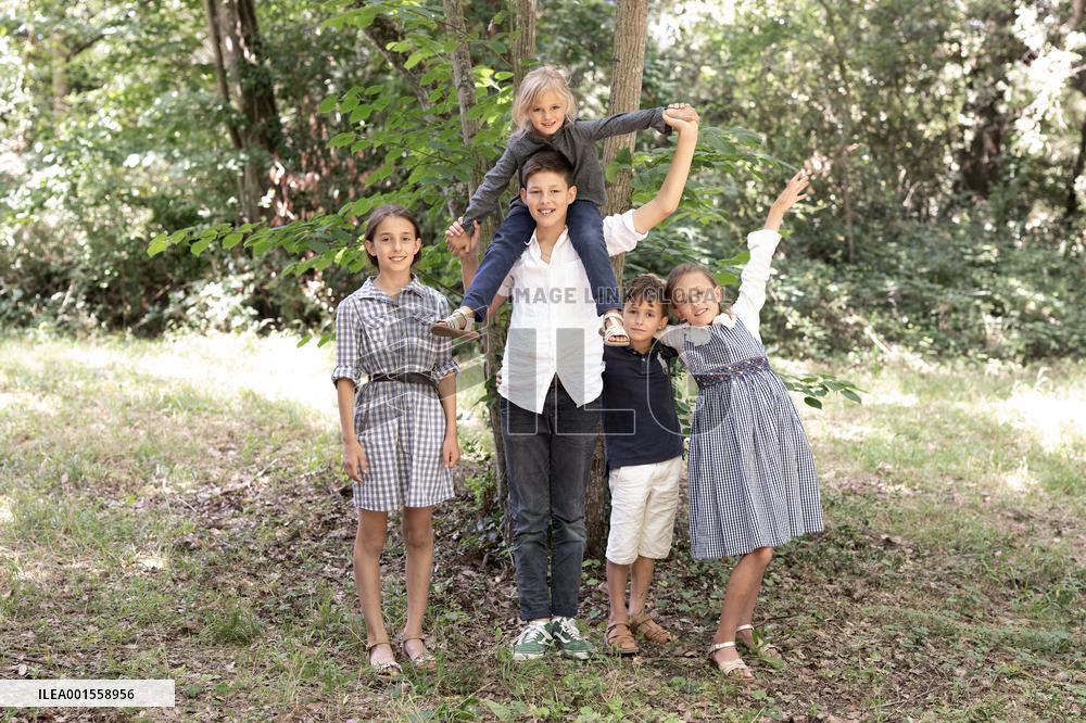 Exclusive - Prince Jean d’Orleans And Family Photo Session - France
