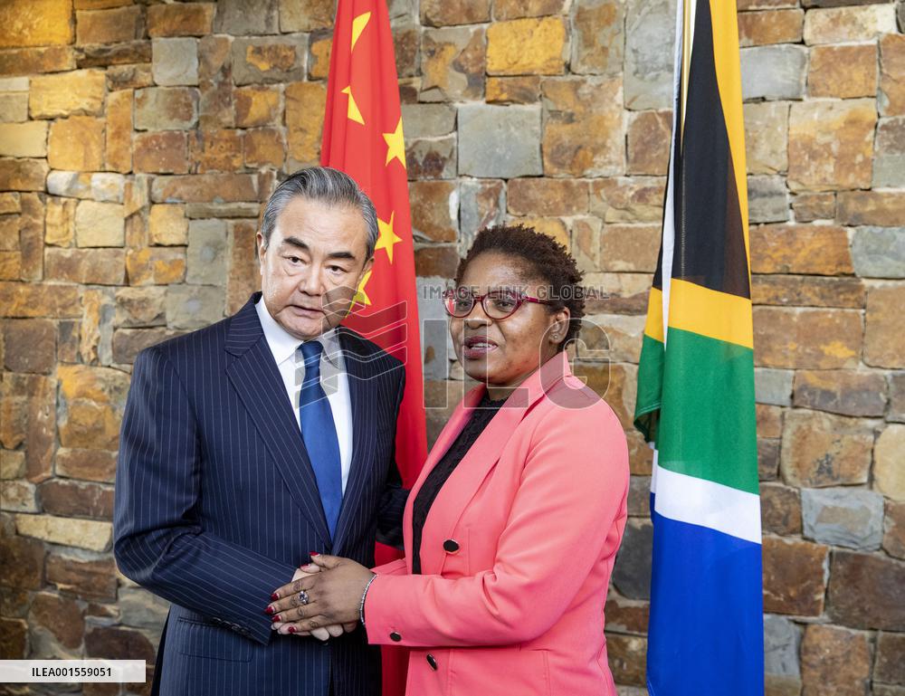 SOUTH AFRICA-JOHANNESBURG-CHINA-WANG YI-KHUMBUDZO NTSHAVHENI-MEETING