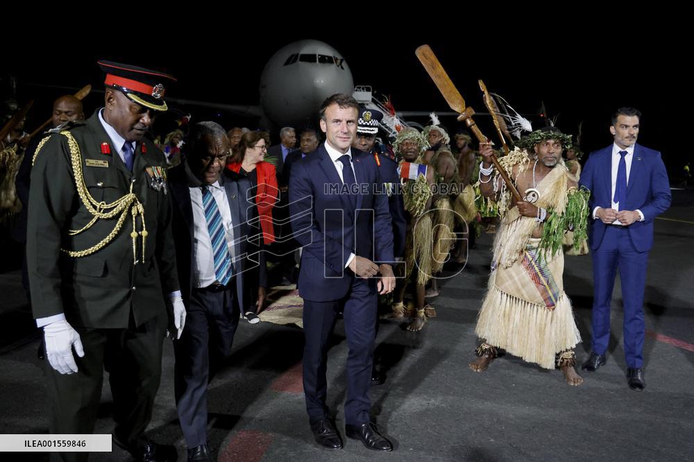 Macron on visit in Vanuatu