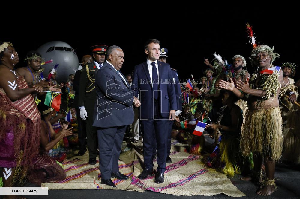 Macron on visit in Vanuatu