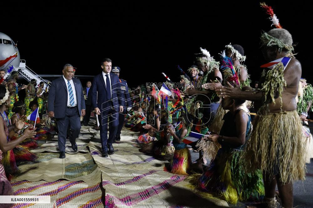 Macron on visit in Vanuatu