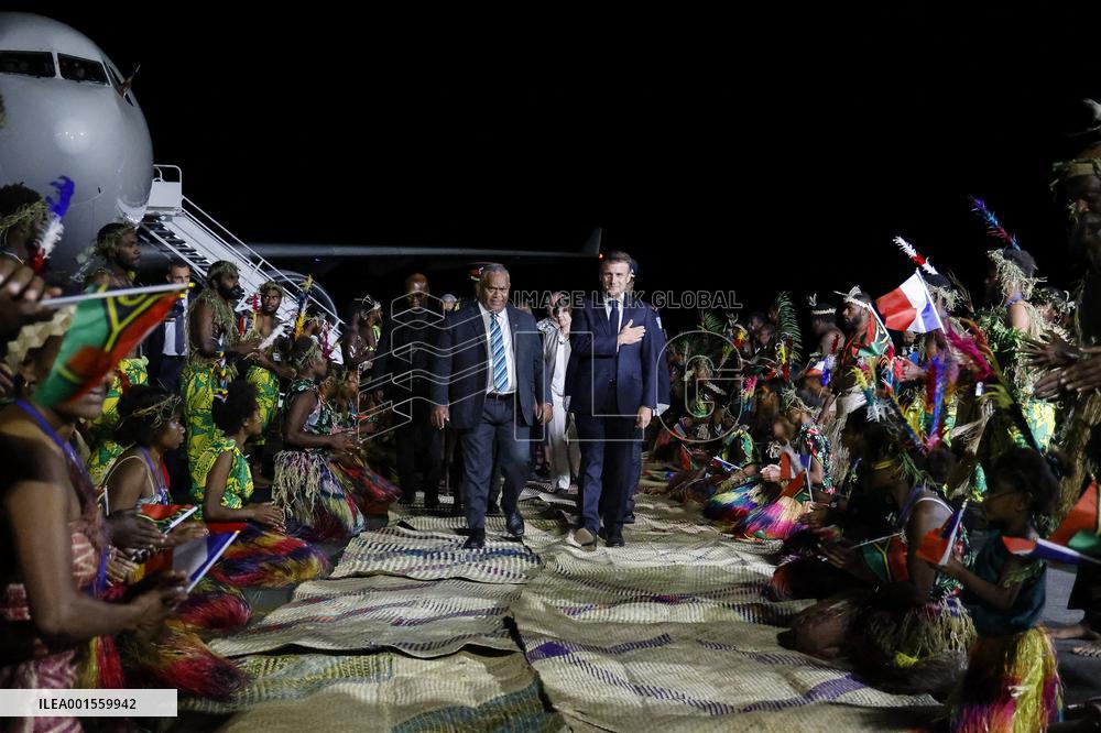 Macron on visit in Vanuatu