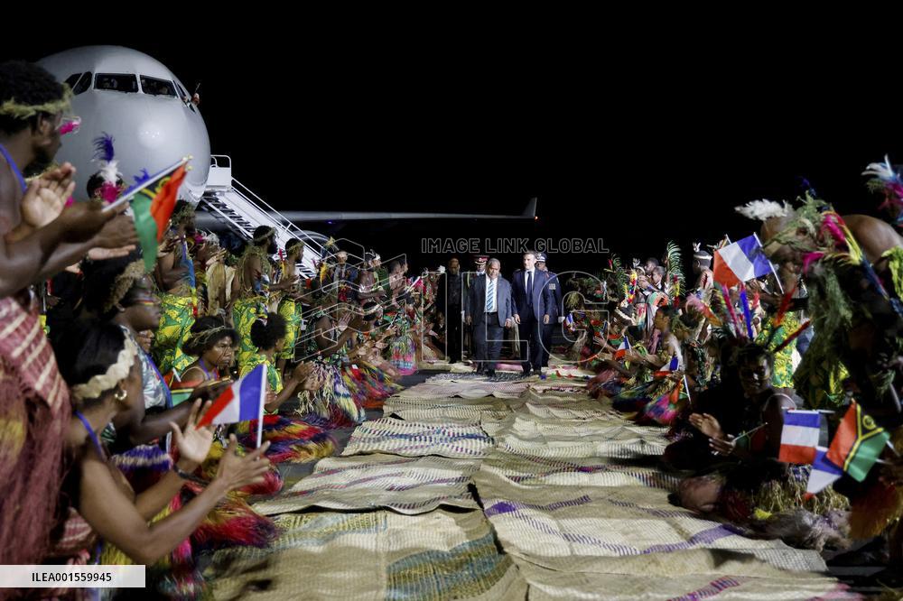 Macron on visit in Vanuatu