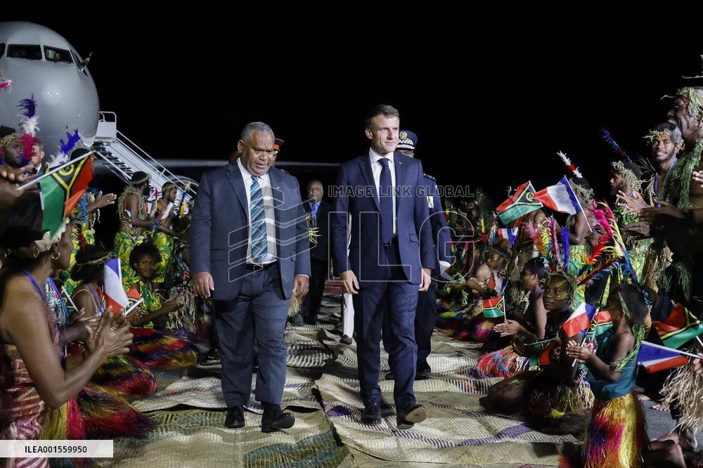 Macron on visit in Vanuatu
