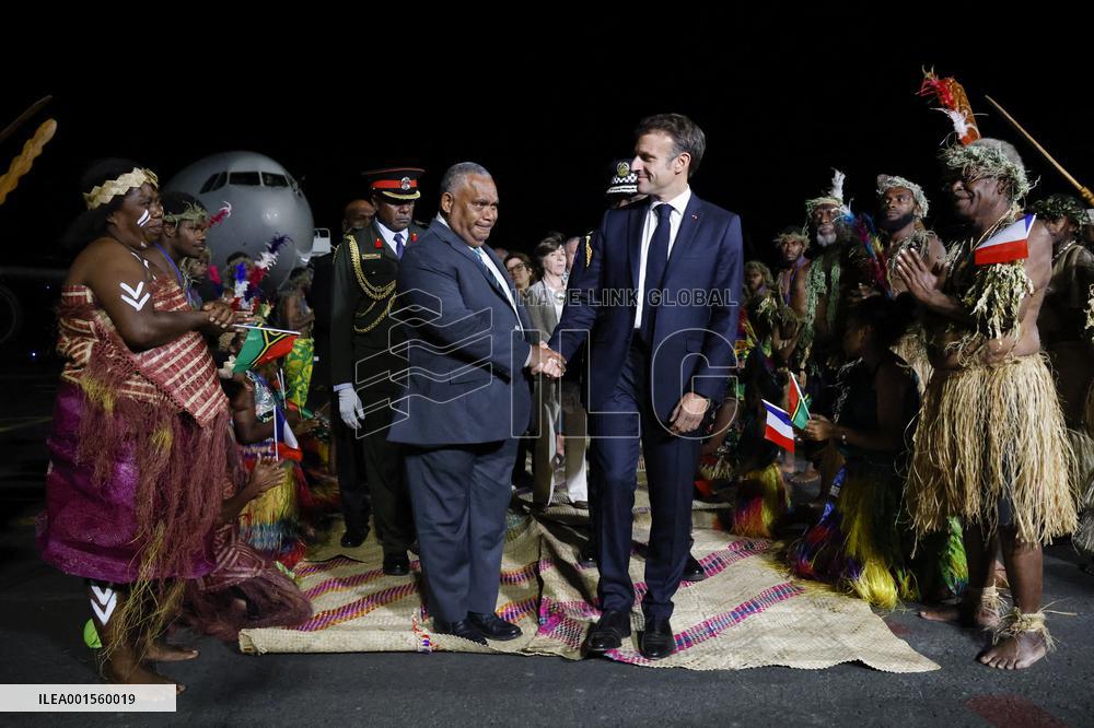 Macron on visit in Vanuatu