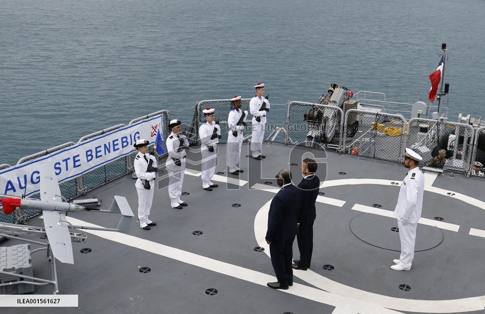 Macron Visits A French Navy Patrol Boat - Vanuatu