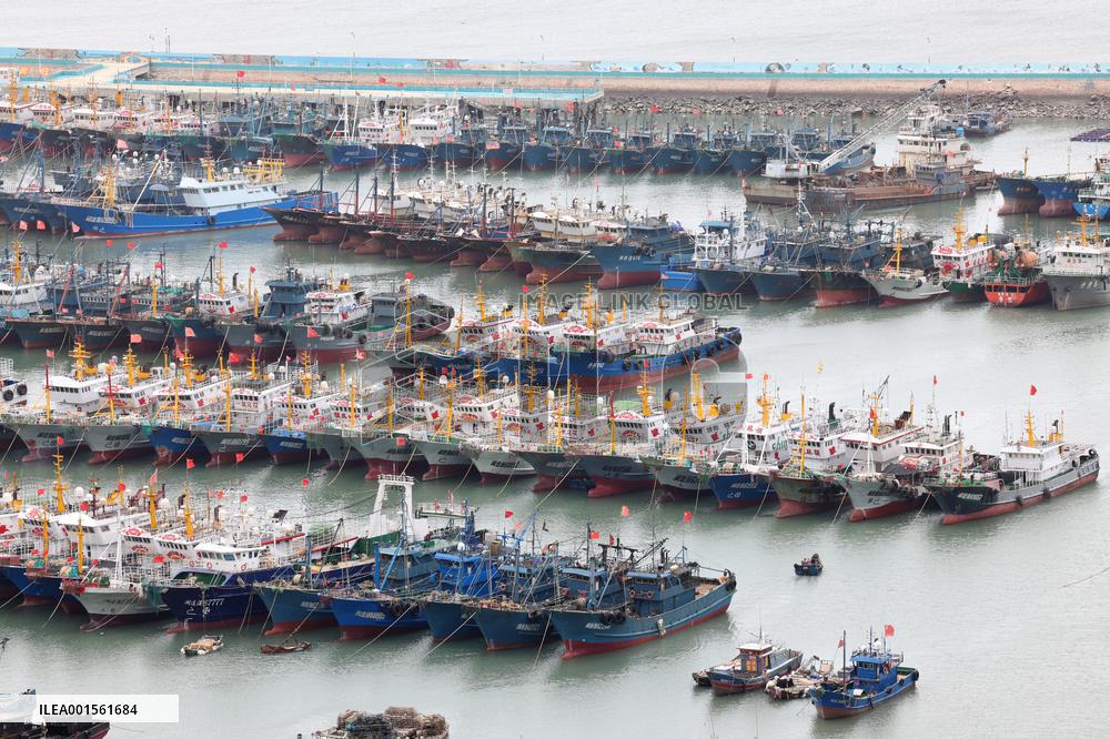 Fishing Boats Take Shelter From Typhoon DOKSURI