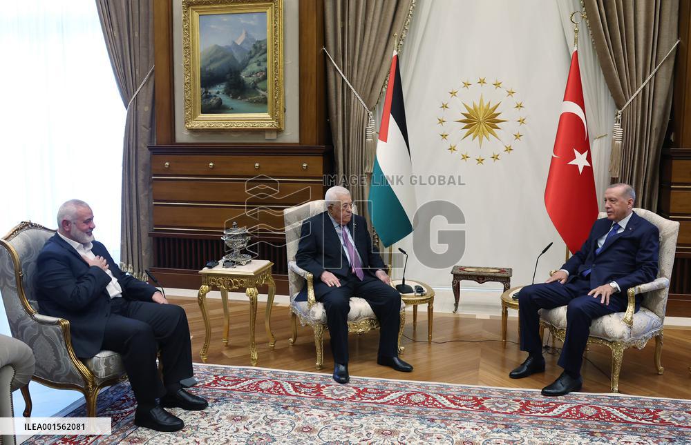 TÜRKIYE-ANKARA-PRESIDENT-PALESTINIAN PRESIDENT-HAMAS LEADER-MEETING