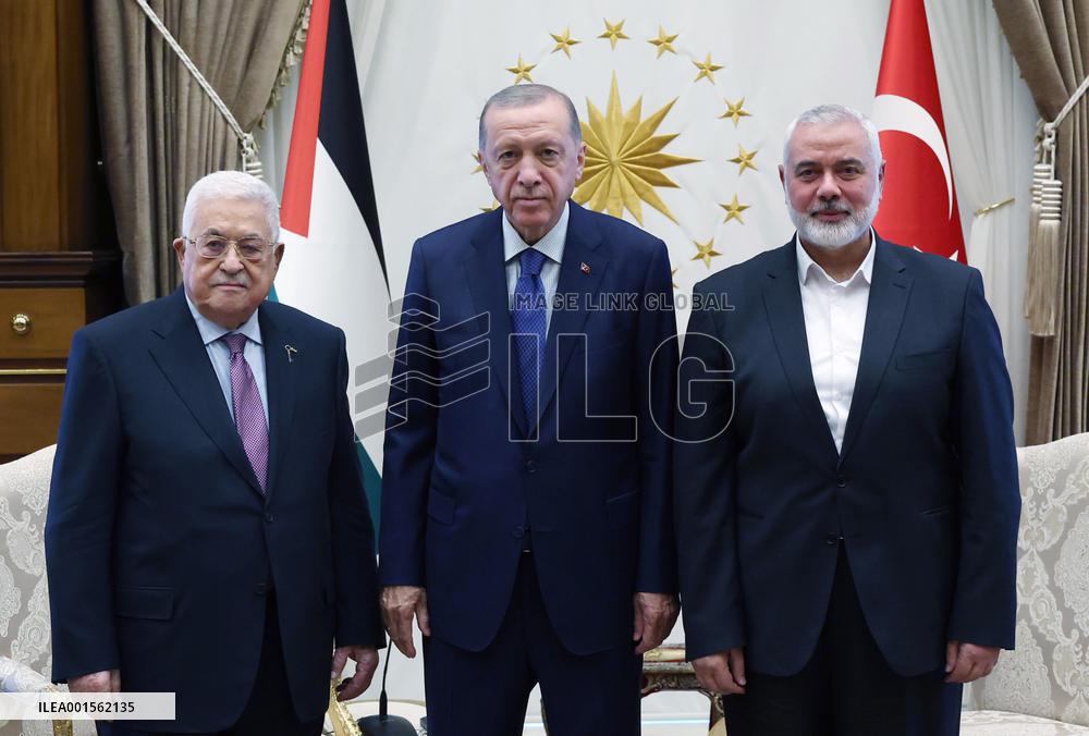 TÜRKIYE-ANKARA-PRESIDENT-PALESTINIAN PRESIDENT-HAMAS LEADER-MEETING