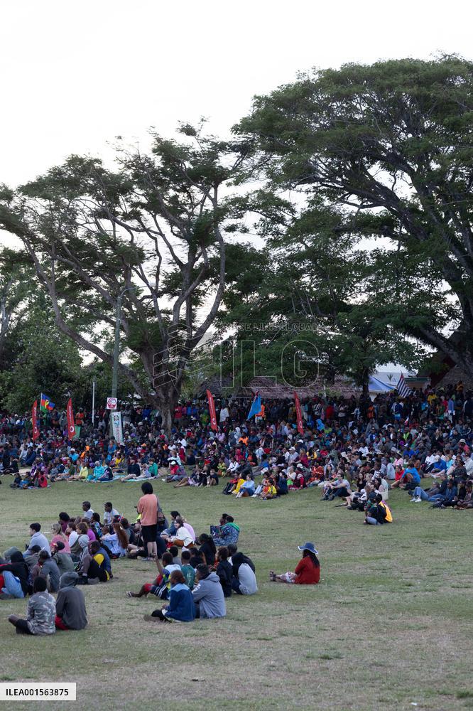 Macron at the Melanesian art Festival - Vanuatu