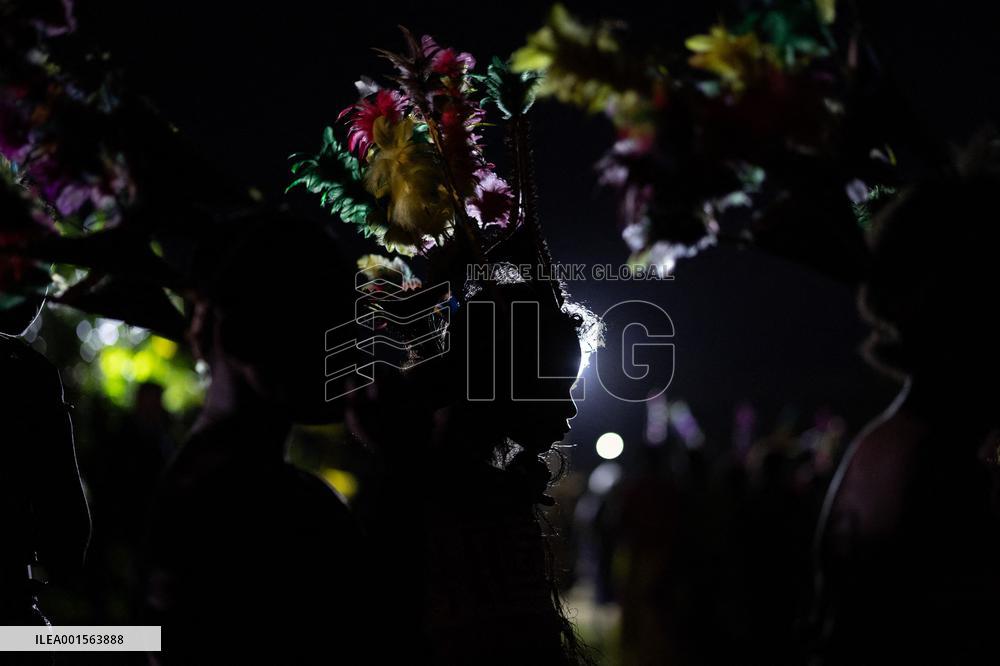 Macron at the Melanesian art Festival - Vanuatu