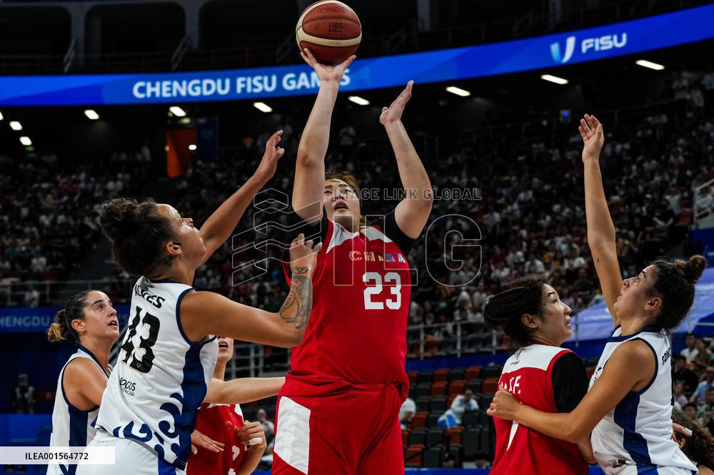 (Chengdu Universiade) CHINA-SICHUAN-CHENGDU-WORLD UNIVERSITY GAMES-BASKETBALL-WOMEN'S PRELIMINARY-CHN VS POR