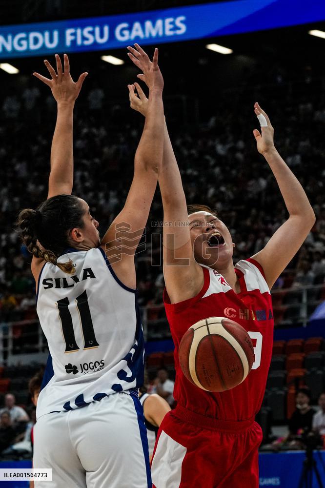 (Chengdu Universiade) CHINA-SICHUAN-CHENGDU-WORLD UNIVERSITY GAMES-BASKETBALL-WOMEN'S PRELIMINARY-CHN VS POR