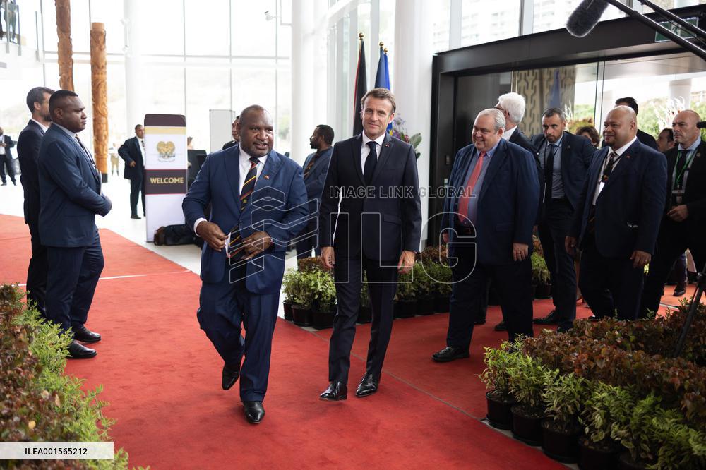 Macron Visits APEC Haus - Papua New Guinea