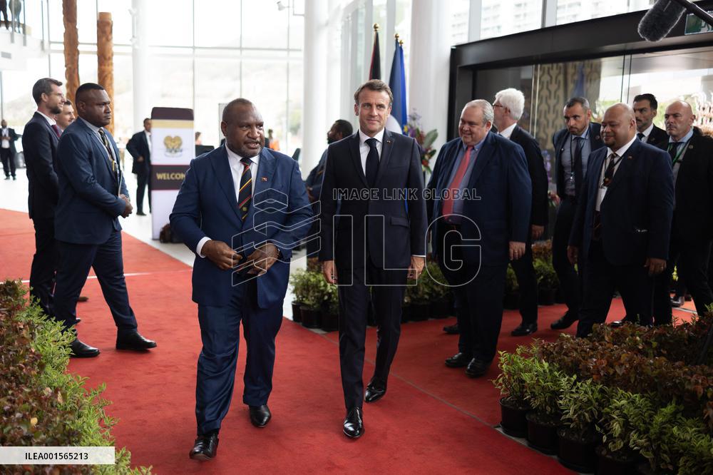 Macron Visits APEC Haus - Papua New Guinea