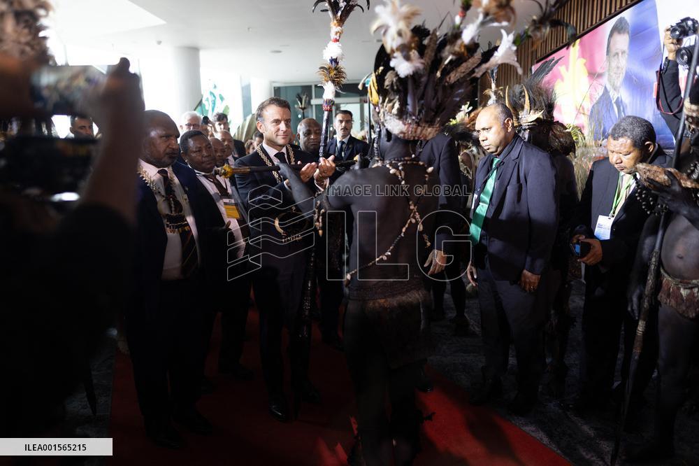 Macron Visits APEC Haus - Papua New Guinea