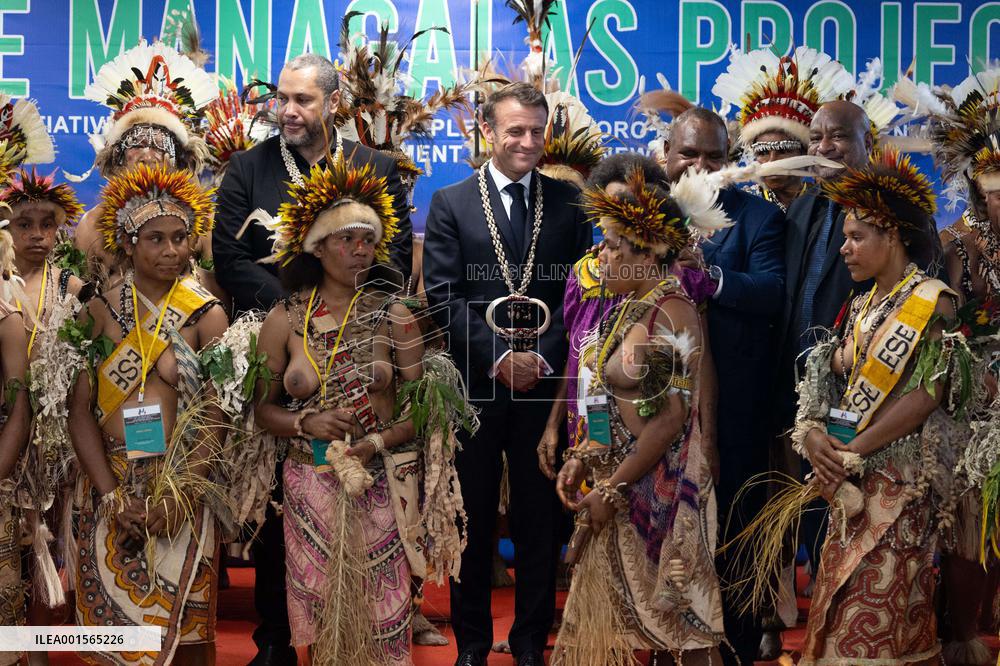 Macron Visits APEC Haus - Papua New Guinea