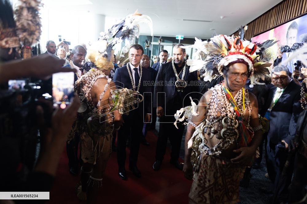 Macron Visits APEC Haus - Papua New Guinea